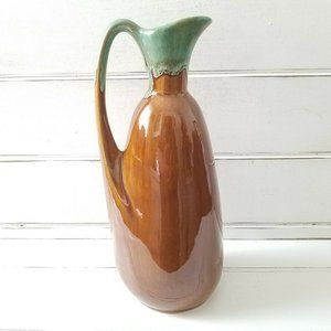 Van Briggle Art Pottery Pitcher, Brown w/ Aqua